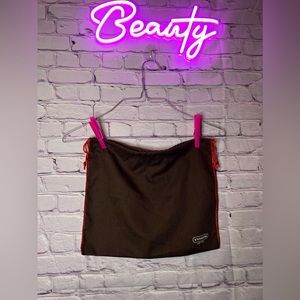 Coach Dust Bag Chocolate with Red Stitching Red Rope Drawstrings